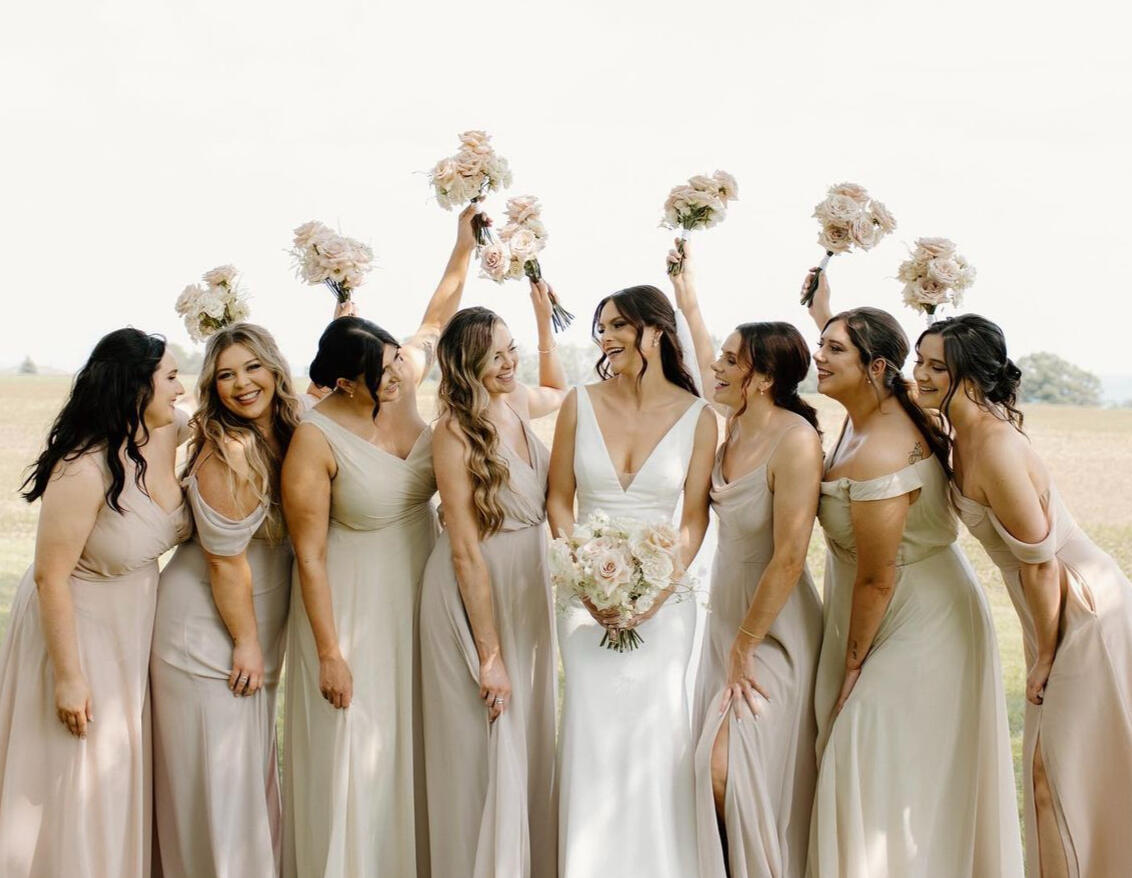 Bridal Spray Tan bride with natural-looking spray tan, soft even glow on skin